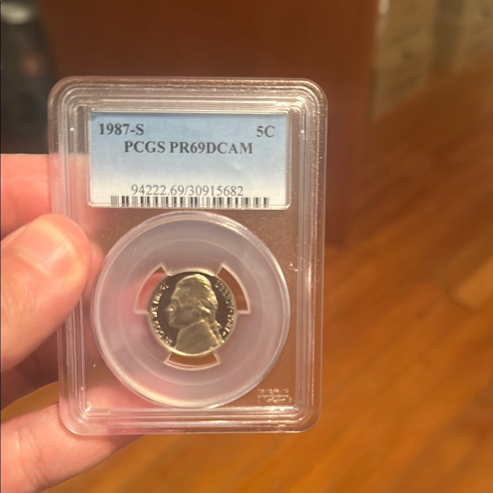 1987-S PCGS PR69DCAM 5C Coin